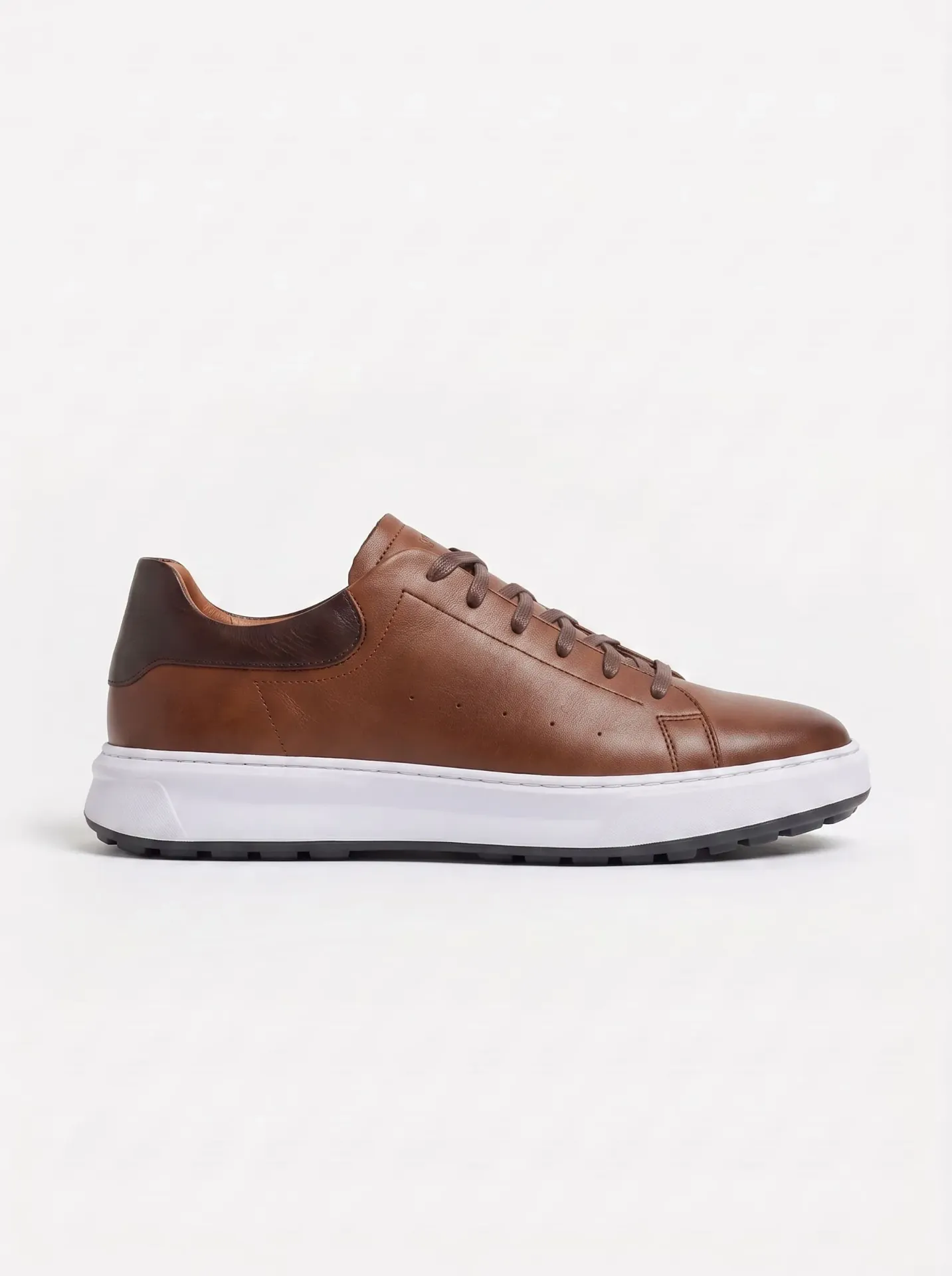 Lusket Luxe – Sneaker en Cuir (Tabac, 39)