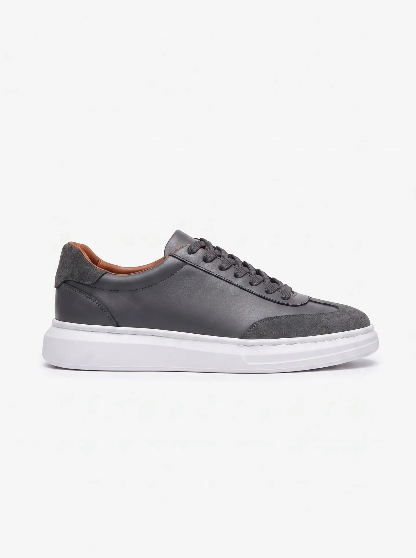 Cuirdaim Confort – Sneaker en Cuir & Daim (Gris, 39)